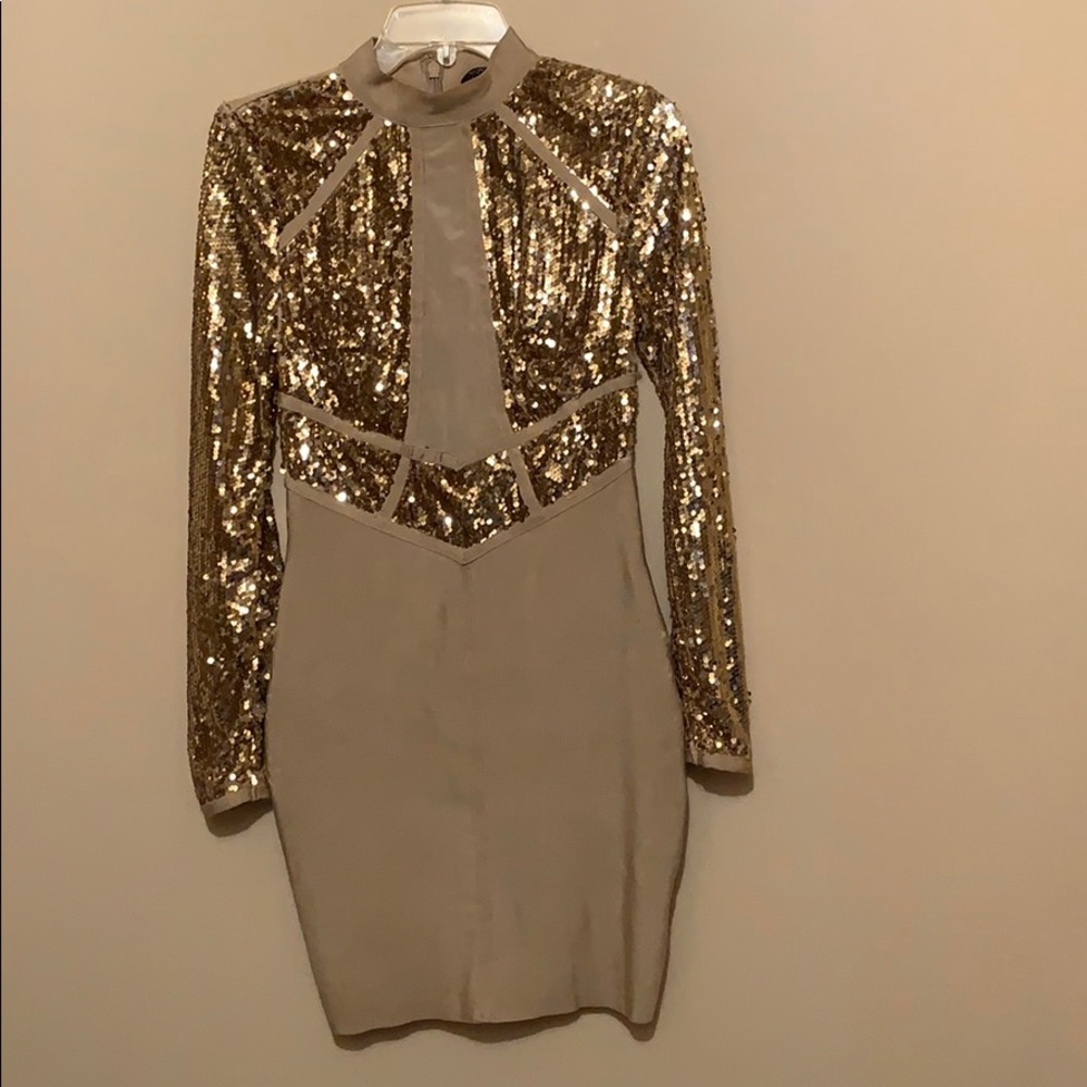Gold sequin dress